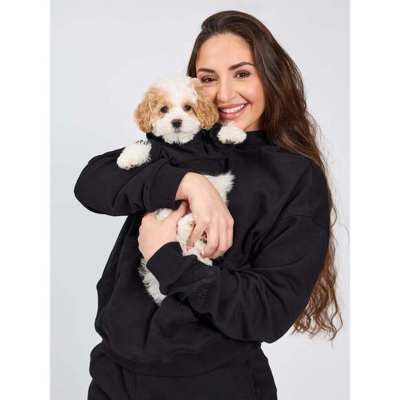 Buffbunny Collection Tops - Buffbunny Collection Dog Cloud Hoodie - Onyx Black Size Large